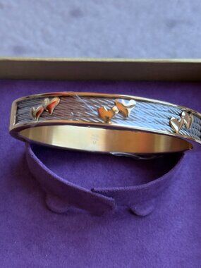 Charriol Forever Heart Cable Bangle Bracelet New in Box Sz Medium